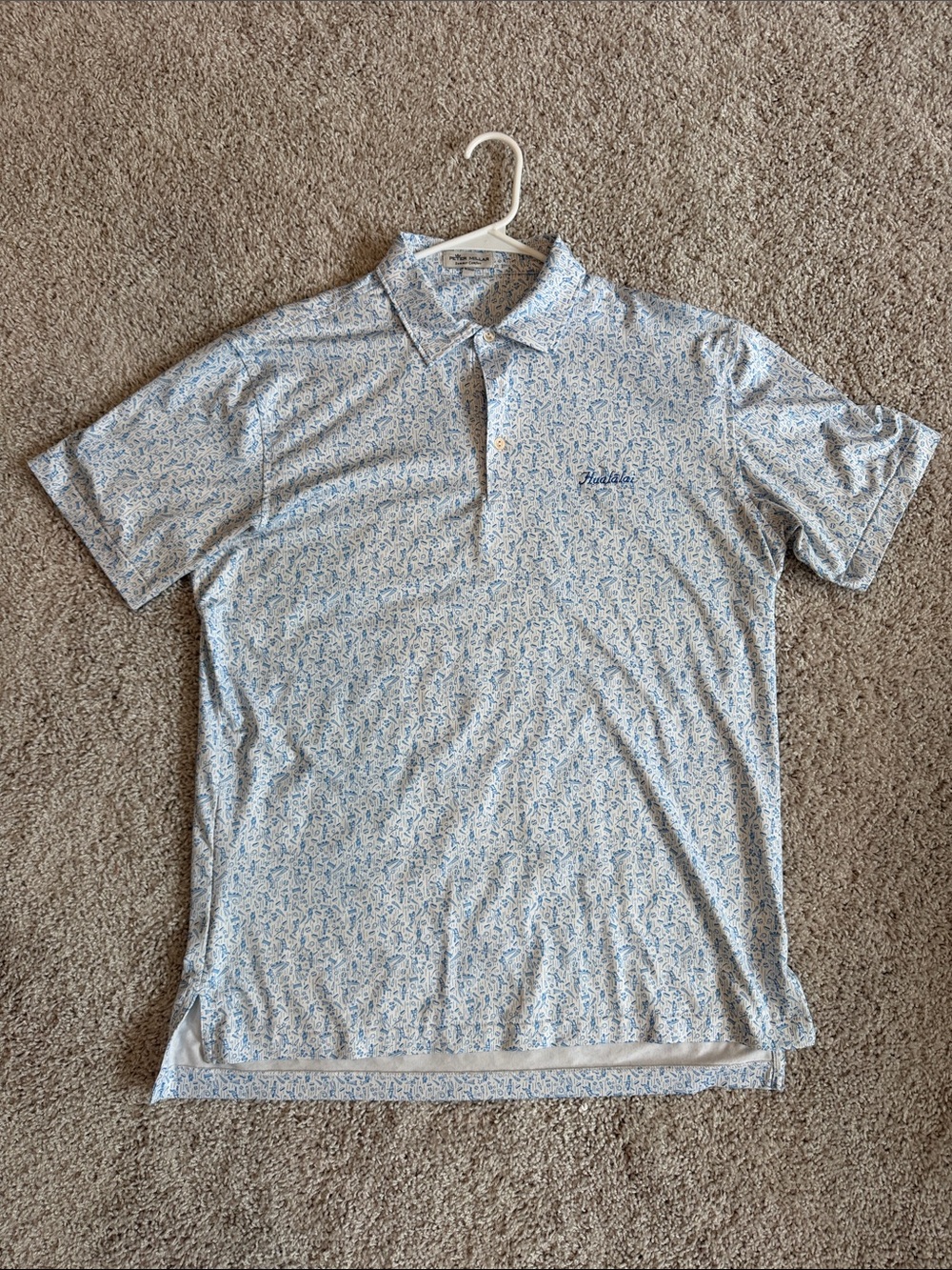 Peter Millar Light Blue Micro Floral Polo